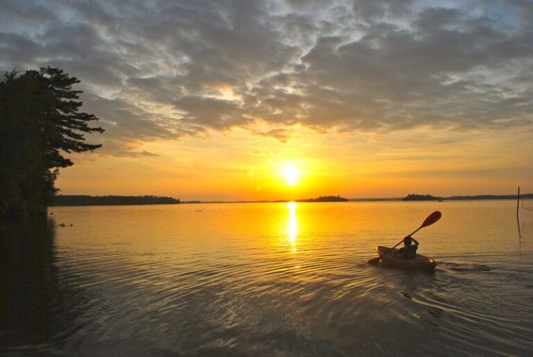 Kajak fahren auf dem See