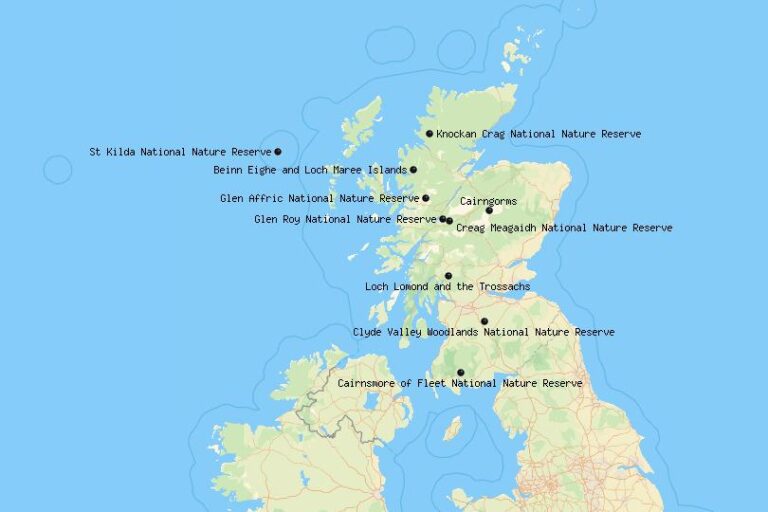 Karte der Nationalparks in Schottland