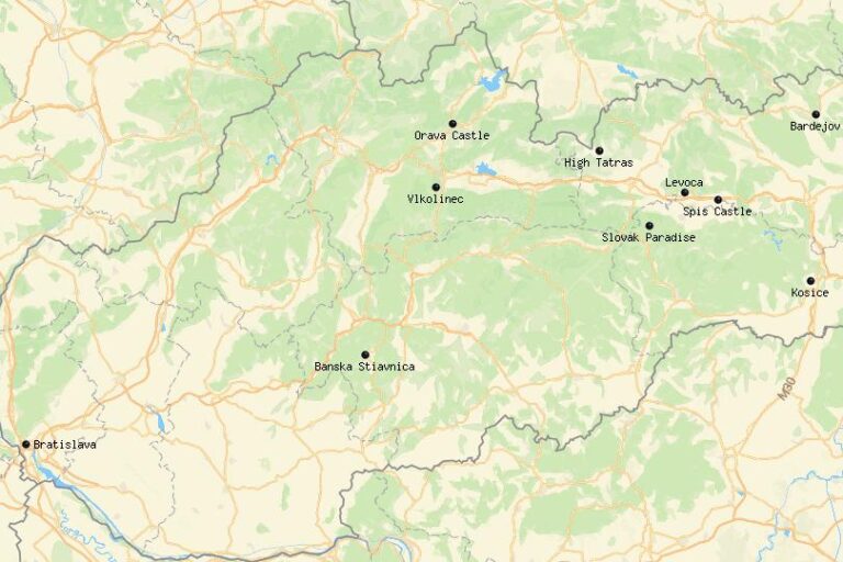 Orte in der Slowakei Karte