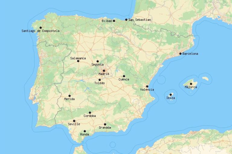 Karte von Spanien