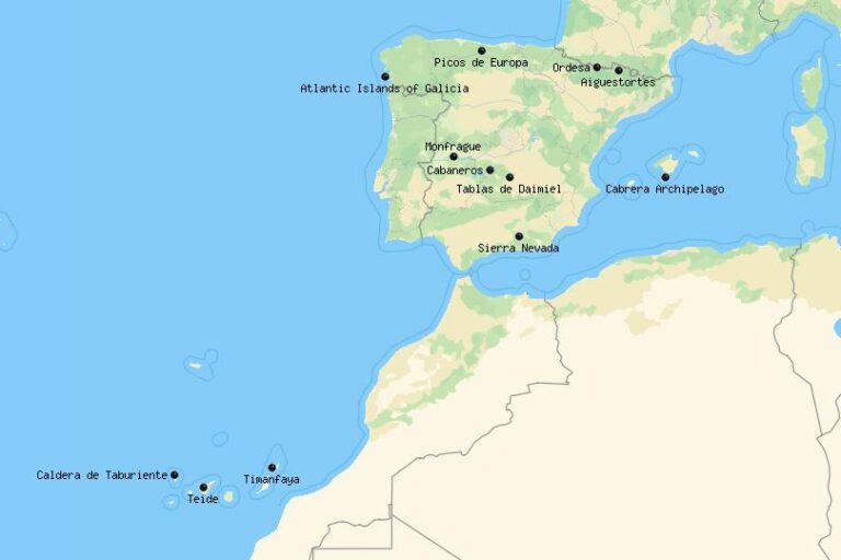 Karte der spanischen Nationalparks