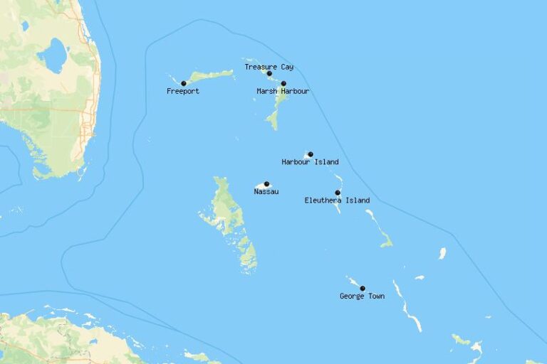 Karte der Bahamas