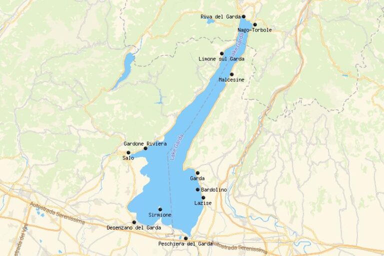 Karte der Unterkünfte am Gardasee