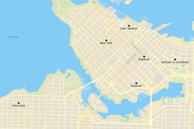 Karte der Umgebung von Vancouver