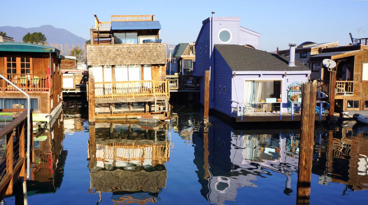 Sausalito-Hausboote lagen im Hafen