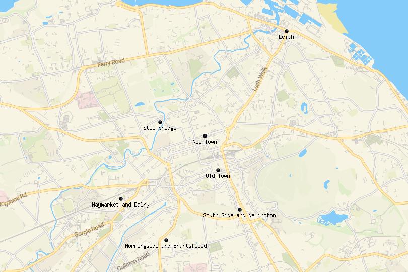 wo übernachten in edinburgh karte